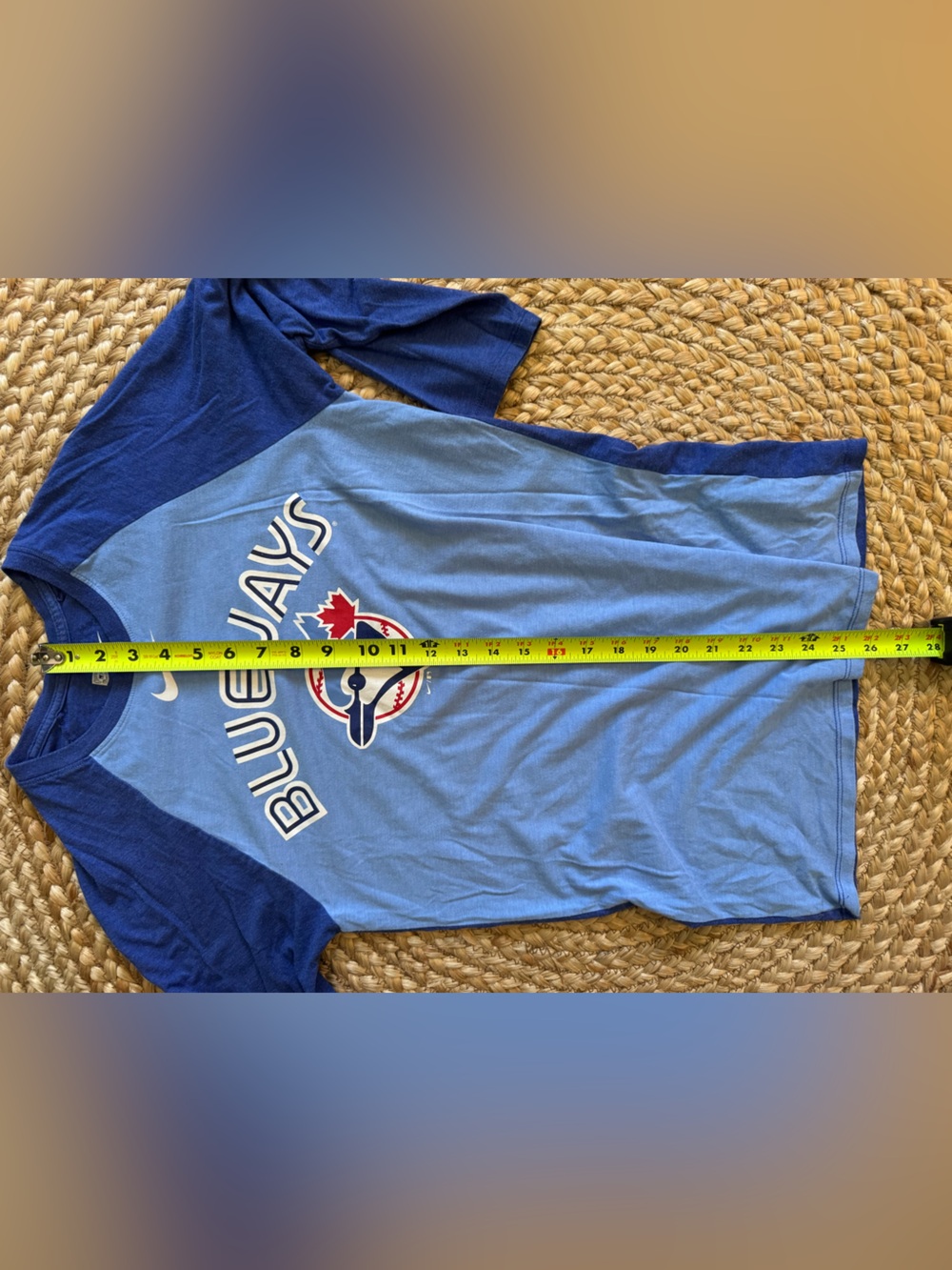 Nike Light Blue and Royal Blue Blue Jays Raglan Tee - Picture 8 of 8